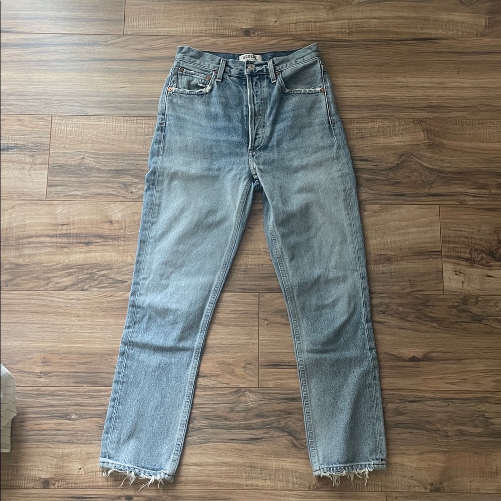 AGOLDE RILEY High Rise Straight Crop Jeans Straight Jeans 24 - Picture 2 of 8